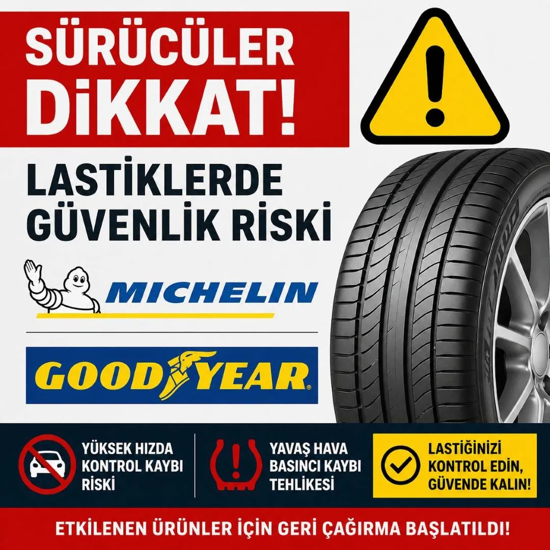 Sürücüler Dikkat⚠️ Michelin ve Goodyear Lastikleri İçin Güvenlik Riski ve Geri Çağırma!